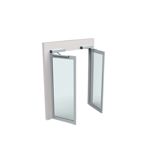 Elegant swing door installed in a modern interior setting.