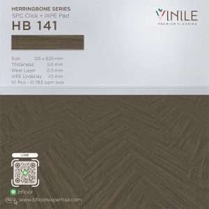SPC flooring Herringbone series, product code HB 141, 5mm thick with IXPE underlay pad