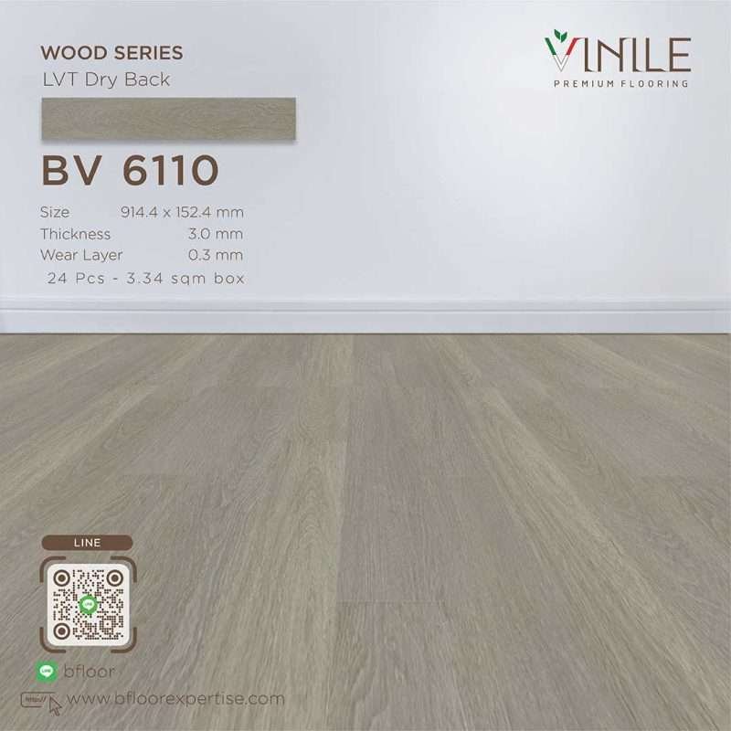 Vinile LVT Wood Series flooring, Product Code BV 6110, showcasing a realistic stone pattern