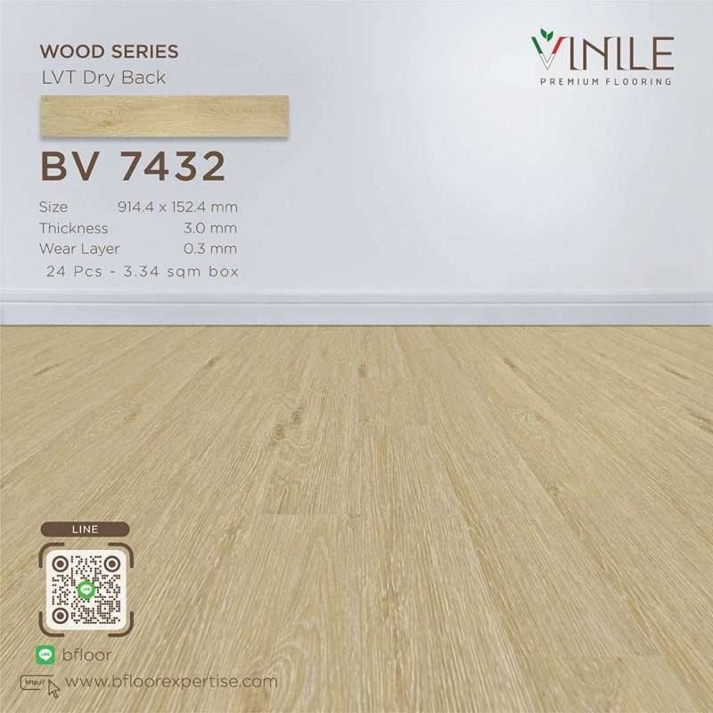 Vinile LVT Wood Series flooring, Product Code BV 7432, showcasing a realistic stone pattern