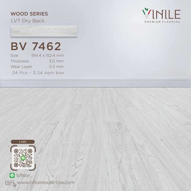 Vinile LVT Wood Series flooring, Product Code BV 7462, showcasing a realistic wood pattern