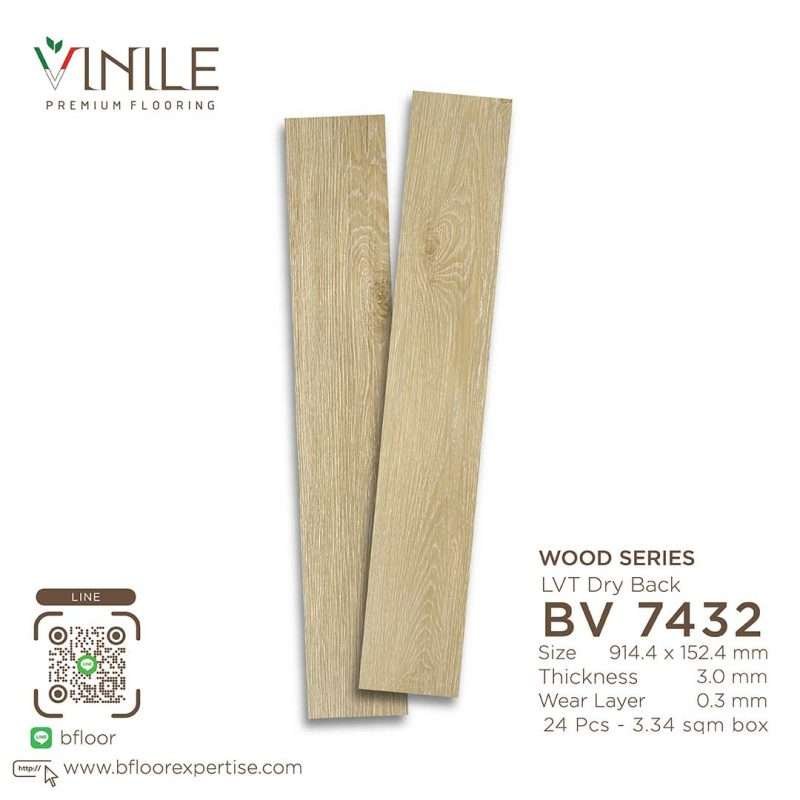 Vinile LVT Wood Series flooring, Product Code BV 7432, showcasing a realistic stone pattern