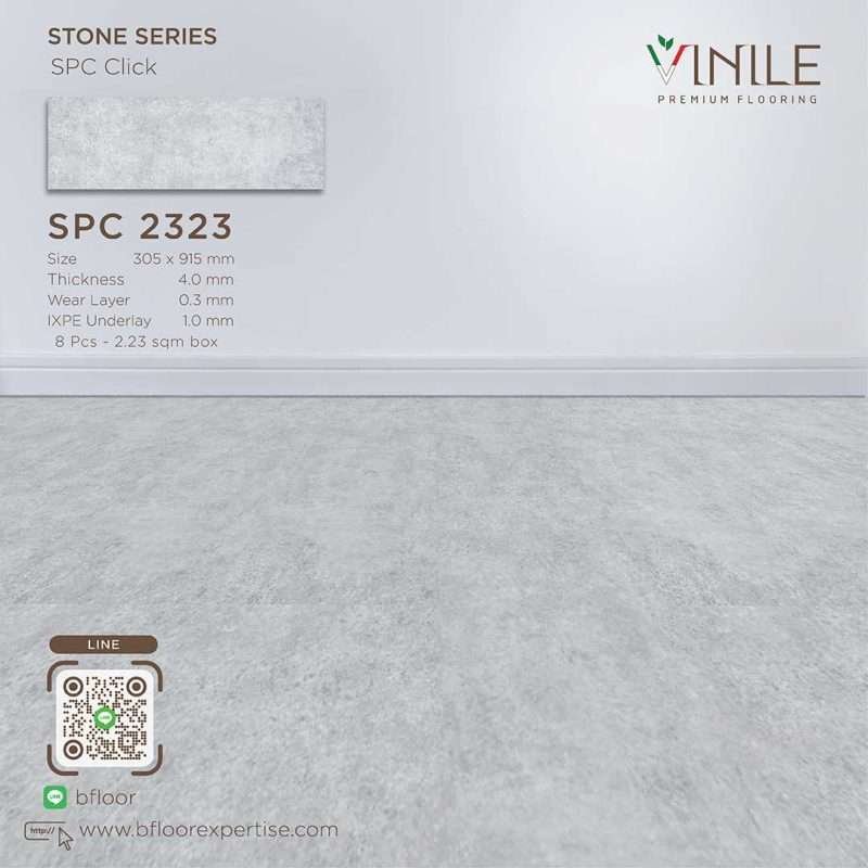 Vinile SPC Stone Series flooring, Product Code SPC 2323, showcasing Real Stone pattern