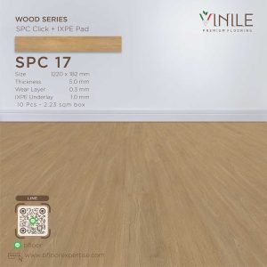 Vinile SPC Wood Series flooring, Product Code SPC 17, showcasing wood grain pattern