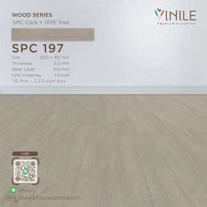 Vinile SPC Wood Series flooring, Product Code SPC 197, showcasing wood grain pattern