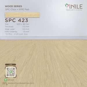 Vinile SPC Wood Series flooring, Product Code SPC 423, showcasing wood grain pattern