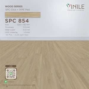 Vinile SPC Wood Series flooring, Product Code SPC 854, showcasing wood grain pattern