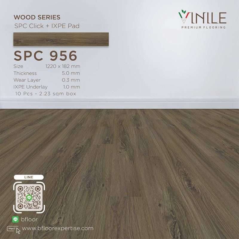 Vinile SPC Wood Series flooring, Product Code SPC 956, showcasing wood grain pattern