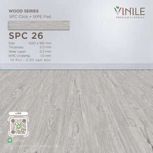 Vinile SPC Wood Series flooring, Product Code SPC 26, showcasing wood grain pattern