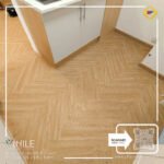 VINILE SPC Click Flooring Code HB 172 Herringboneseries medium tone look, 5 mm thick, 100% waterproof.