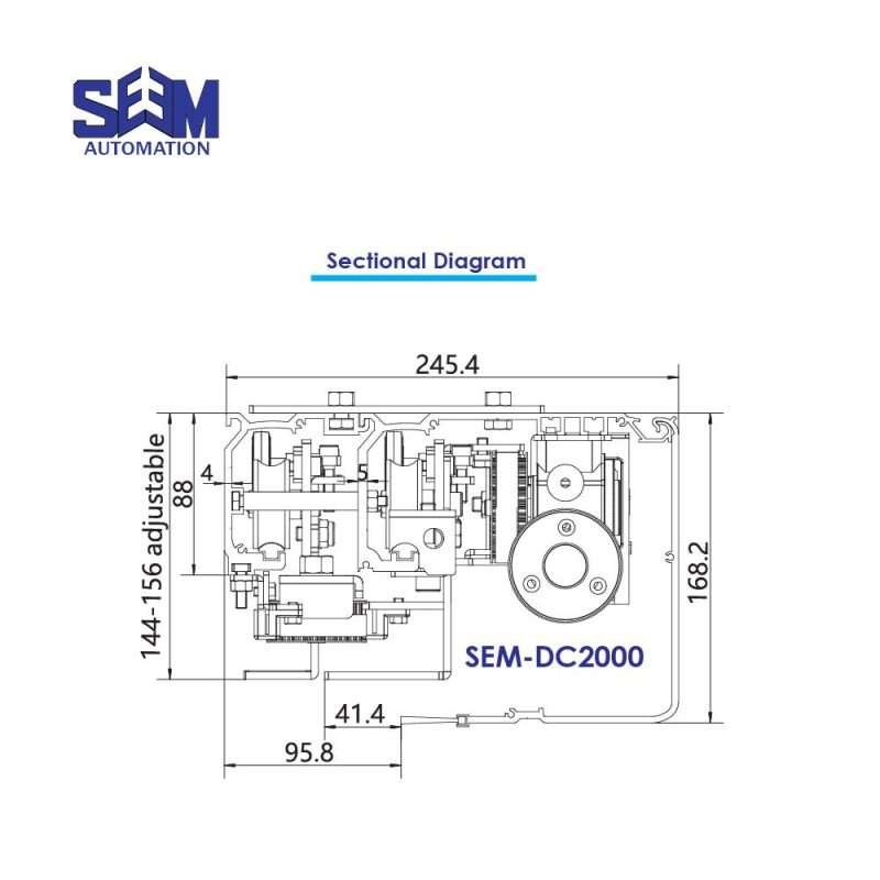 Commercial Telescopic Sliding Door SEM DC2000