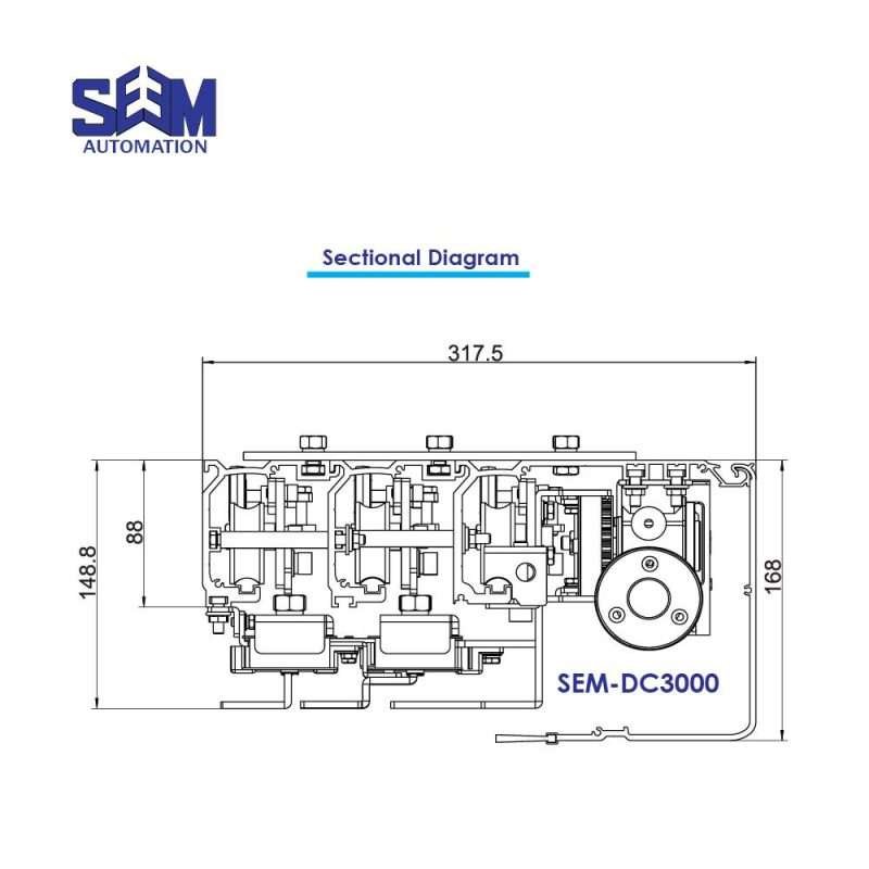 Commercial Telescopic Sliding Door SEM DC3000