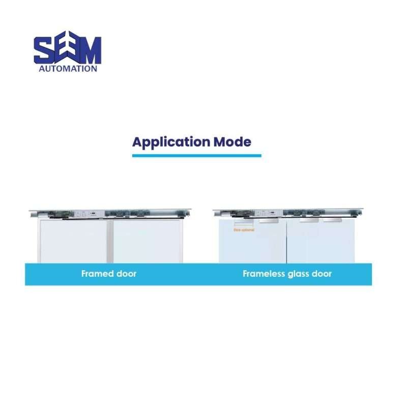 SEM 350 Commercial Sliding Auto Door with powerful brushless motor and advanced safety features.