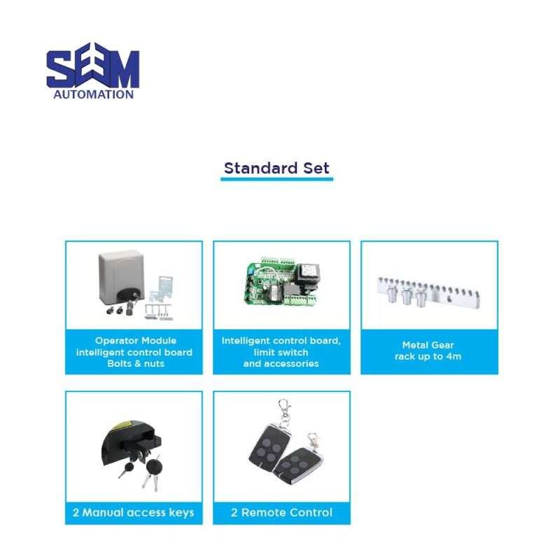 SEM 1200 AC sliding gate motor with smartphone control for heavy gates