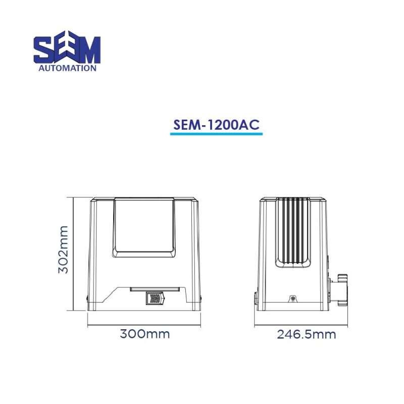 SEM 1200 AC sliding gate motor with smartphone control for heavy gates