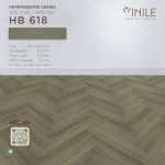 SPC flooring Herringbone series, product code HB 618, 5mm thick with IXPE underlay pad