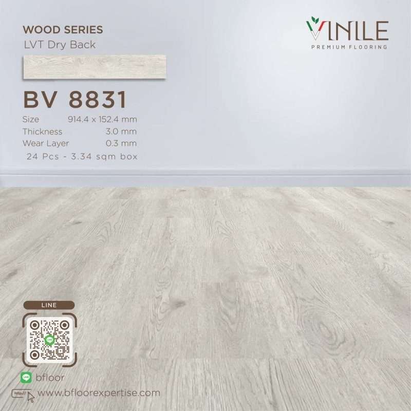 Vinile LVT Wood Series flooring, Product Code BV 8831, showcasing a realistic stone pattern