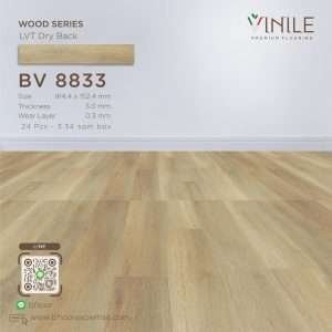 Vinile LVT Wood Series flooring, Product Code BV 8833, showcasing a realistic stone pattern