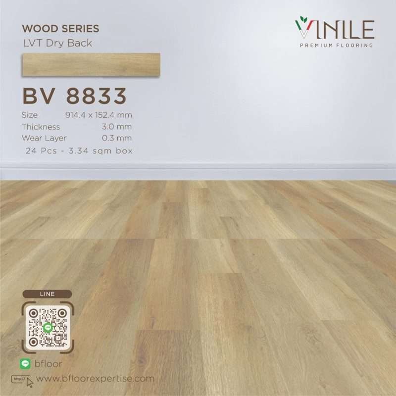 Vinile LVT Wood Series flooring, Product Code BV 8833, showcasing a realistic stone pattern