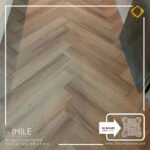 VINILE SPC Click Flooring Code HB 618 Herringboneseries medium light tone look, 5 mm thick, 100% waterproof.