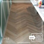 VINILE SPC Click Flooring Code HB 618 Herringboneseries medium light tone look, 5 mm thick, 100% waterproof.
