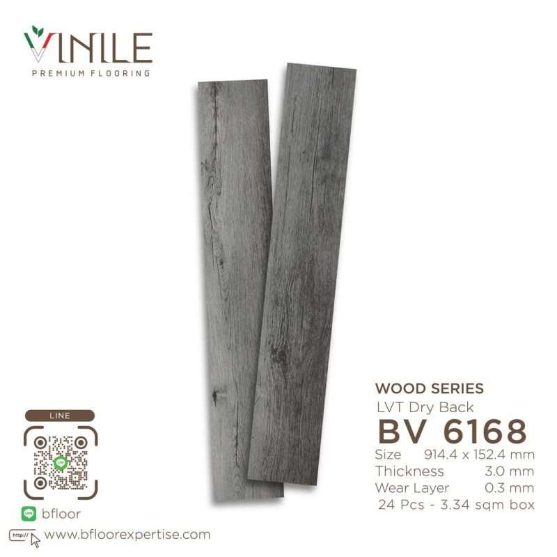 Vinile LVT Wood Series flooring, Product Code BV 6168, showcasing a realistic wood pattern