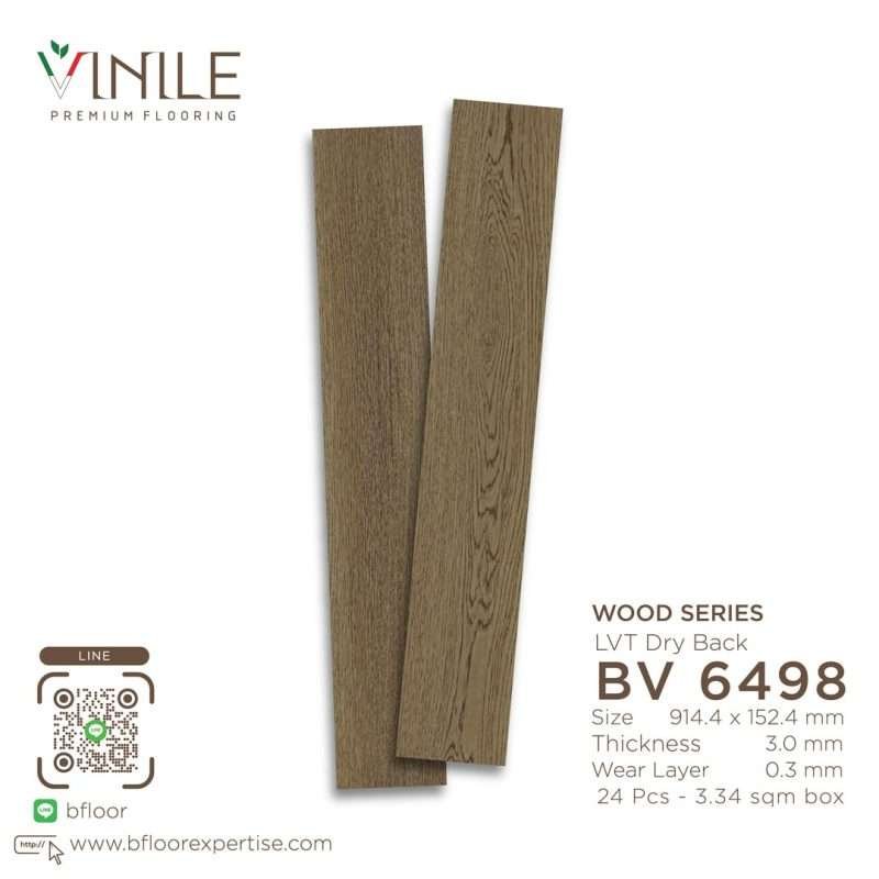 Vinile LVT Wood Series flooring, Product Code BV 6498, showcasing a realistic wood pattern