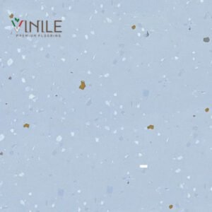 Homogeneous PVC flooring roll in Blue tone color – T Class durable vinyl sheet for commercial and healthcare use.
