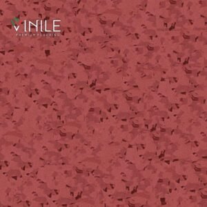 Homogeneous PVC flooring roll in Red tone color – T Class durable vinyl sheet for commercial and healthcare use.