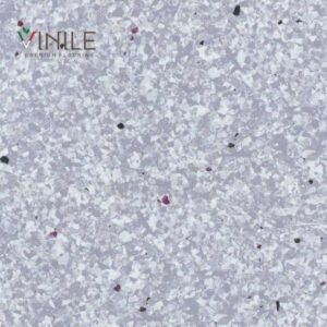 Homogeneous PVC flooring roll in Grey tone color – T Class durable vinyl sheet for commercial and healthcare use.