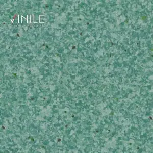 Homogeneous PVC flooring roll in Green tone color – T Class durable vinyl sheet for commercial and healthcare use.