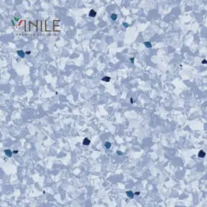 Homogeneous PVC flooring roll in Blue tone color – T Class durable vinyl sheet for commercial and healthcare use.